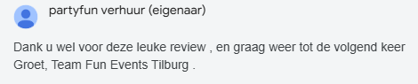 Googel review bedankt